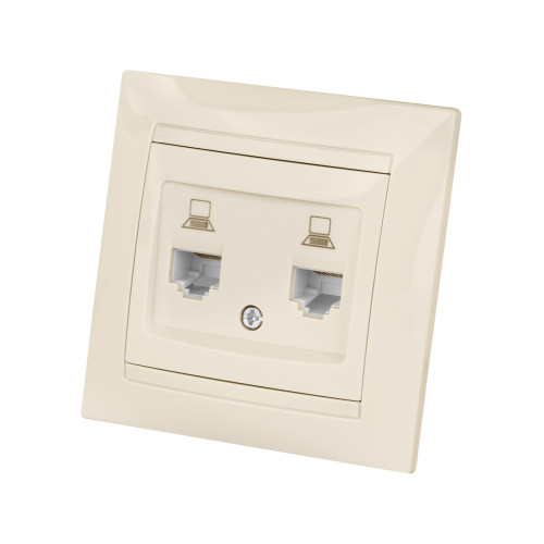Розетка компьютерная двойная RJ45 сл. кость Розетка компьютерная двойная RJ45 сл. кость