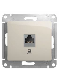 GLOSSA РОЗЕТКА компьютерная RJ45 кат. 5e, механизм, МОЛОЧНЫЙ