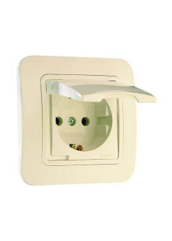 Розетка 1-м СП Lillium 16А IP20 без заземл. крем. Makel 70229