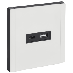 FORTE&PIANO Розетка USB A+C 3,1А FP250M металл белый IEK