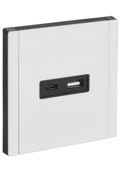 FORTE&PIANO Розетка USB A+C 3,1А FP250M металл белый IEK