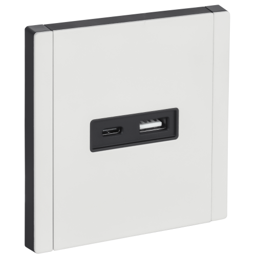 FORTE&PIANO Розетка USB A+C 3,1А FP250M металл белый IEK
