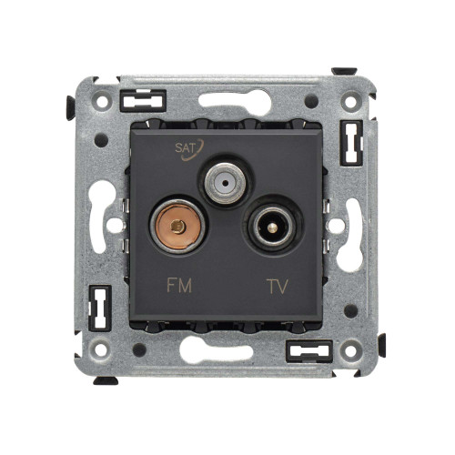 Розетка TV-FM-SAT в стену, Avanti, черный матовый