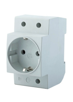 Розетка на DIN-рейку STEKKER PST16-70-20 2P+PE 16А, серый