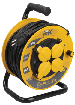INDUSTRIAL PLUS Катушка УК30 4 места IP44 с заземлением с термозащитой 3х1,5мм2 30м IEK
