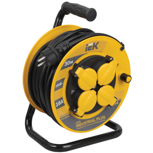 INDUSTRIAL PLUS Катушка УК30 4 места IP44 с заземлением с термозащитой 3х1,5мм2 30м IEK