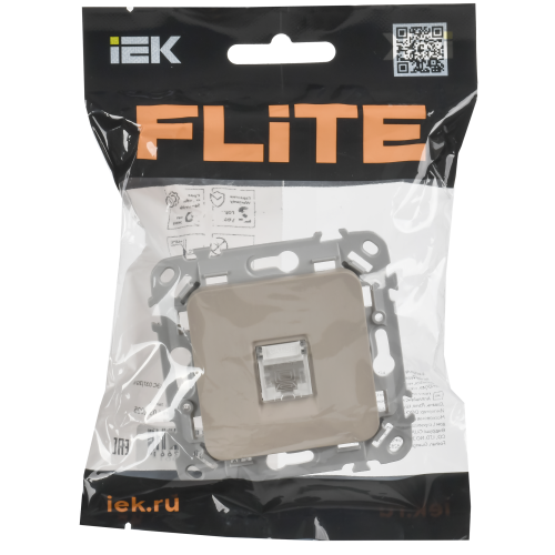 FLITE Розетка компьютерная RJ45 категория 5Е UTP РК5е-1-0-ФлЛ льняной IEK FLITE Розетка компьютерная RJ45 категория 5Е UTP РК5е-1-0-ФлЛ льняной IEK