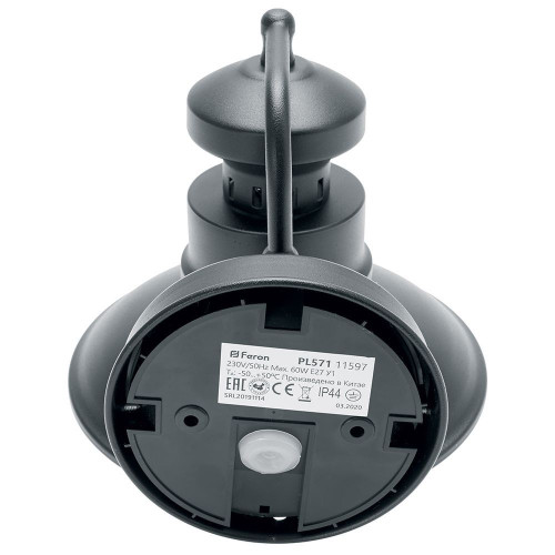 Светильник садово-парковый Feron PL571 на стену вниз 60W 230V E27, черный Светильник садово-парковый Feron PL571 на стену вниз 60W 230V E27, черный