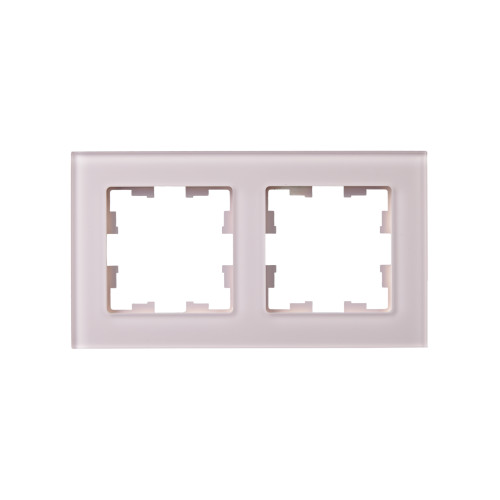 BRITE Рамка 2-местная РУ-2-2-Бр стекло розовый матовый IEK