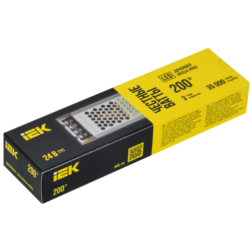 Драйвер LED ИПСН-PRO 200Вт 24В блок - клеммы IP20 IEK
