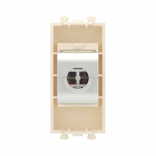 Компьютерная розетка RJ-45 без шторки модульная, кат.6 экранированная, Avanti, ванильная дымка, 1 модуль