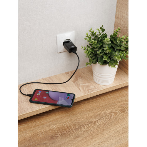 Сетевое зарядное устройство, СЗУ 6, Quick Charge 3.0, 3 А, 1 USB, черный, TDM