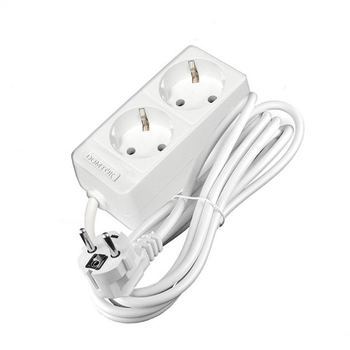 Удлинитель 2х3м с заземл. 16А IP20 3.5кВт ПВС 3х1 бел. DOMTOK 2386