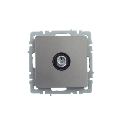 BRITE Розетка TV проходная РТВ10-0-БрС сталь IEK BRITE Розетка TV проходная РТВ10-0-БрС сталь IEK