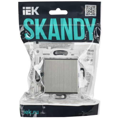 SKANDY Выключатель 1-клавишный перекрестный 10А SK-V03N металл никель IEK SKANDY Выключатель 1-клавишный перекрестный 10А SK-V03N металл никель IEK