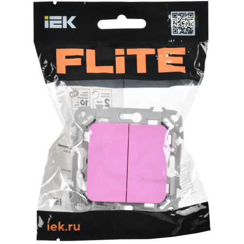 FLITE Выключатель 2-клавишный 10А ВС12-1-0-ФлПр пурпурный IEK FLITE Выключатель 2-клавишный 10А ВС12-1-0-ФлПр пурпурный IEK