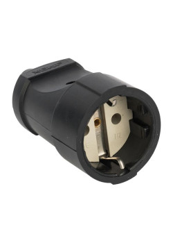 Гнездо штепсельное с/з черн. ПВХ 16A 250B EKF
