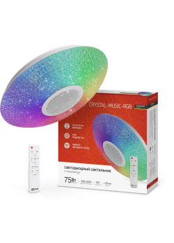 Светильник светодиодный COMFORT CRYSTAL-MUSIC-RGB 75Вт 230В 3000-6500К 6000лм 505х125мм с пультом ДУ IN HOME 4690612044569