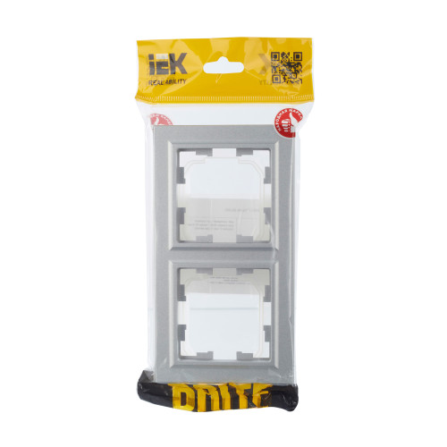 BRITE Рамка 2-местная IP44 РУ-2-БрА-44 алюминий IEK BRITE Рамка 2-местная IP44 РУ-2-БрА-44 алюминий IEK