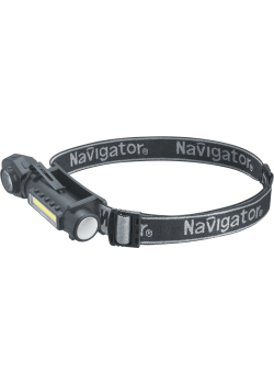 Фонарь аккумуляторный налобный 95 550 NPT-CP34-ACCU 3в1 1LED 3Вт+1СОВ 3Вт Li-ion 3.7В пластик Navigator 95550