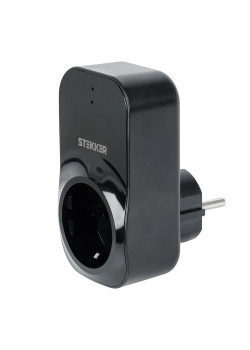 Реле напряжения для розетки STEKKER  VP-100B-3M, 230В,16A,черный