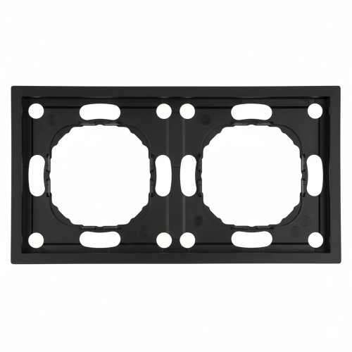 Рамка STEKKER, PFR00-5002-05 2-местная, серия Эмили, черный уголь, soft touch