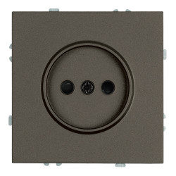 Розетка 1-местная с защитной шторкой (механизм), STEKKER,  б/з, 250В, 16А, серия Эмили, RST16-5109-09, антрацит, soft touch