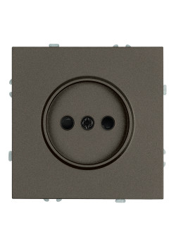 Розетка 1-местная с защитной шторкой (механизм), STEKKER,  б/з, 250В, 16А, серия Эмили, RST16-5109-09, антрацит, soft touch