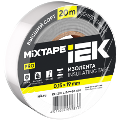 MIXTAPE PRO Изолента 0,15х19мм белая 20м IEK