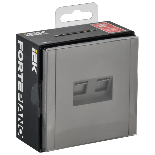 FORTE&PIANO Розетка компьютерная двойная RJ45 кат.5E FP533 сталь IEK FORTE&PIANO Розетка компьютерная двойная RJ45 кат.5E FP533 сталь IEK