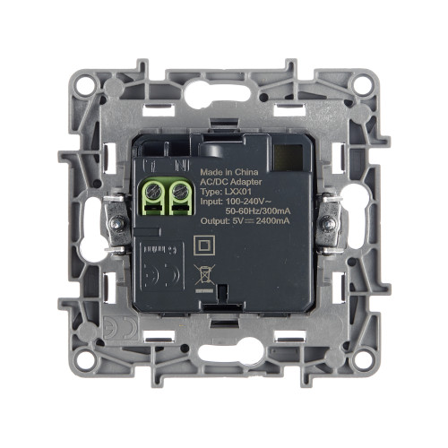 ETIKA Розетка USB A+A 15Вт алюминий ETIKA Розетка USB A+A 15Вт алюминий