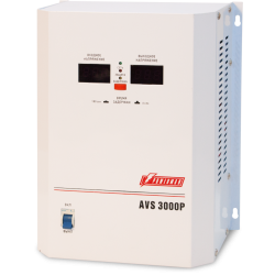 Стабилизатор POWERMAN AVS 3000P, ступенчатый регулятор, цифровые индикаторы уровней напряжения, 3000ВА, 110-260В, максимальный входной ток 20А, клеммная колодка, IP-20, навесной,   260мм х 220мм х 130мм, 7.2 кг./ Stabilizer POWERMAN AVS 3000P, step-type r
