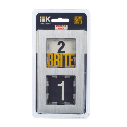 BRITE Рамка 2 -местная РУ-2-1-БрА металл алюминий IEK BRITE Рамка 2 -местная РУ-2-1-БрА металл алюминий IEK