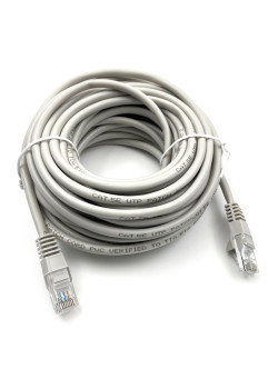 Патч-корд Buro UTP-5E-10M-G UTP 4 пары cat.5E CCA molded 10м серый RJ-45 (m)-RJ-45 (m)