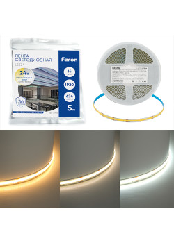 Лента светодиодная COB CCT-MIX 624SMD(2110)/ 14Вт/м 24V 5000*10*1.8мм 2700K-6500К, LS534 FERON