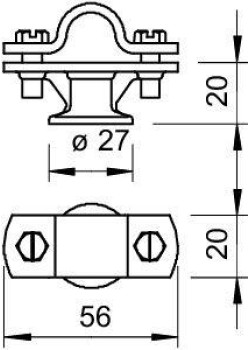 Держатель для стержня Rd16 113 Z-16 OBO 5412609