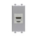 Компьютерная розетка RJ-45 без шторки модульная, кат.5е экранированная, Avanti, закаленная сталь, 1 модуль