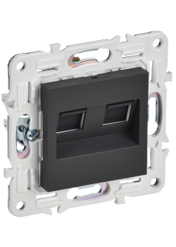 SKANDY Розетка компьютерная двойная RJ45 кат.6 SK-K04G графит IEK