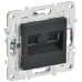 SKANDY Розетка компьютерная двойная RJ45 кат.6 SK-K04G графит IEK SKANDY Розетка компьютерная двойная RJ45 кат.6 SK-K04G графит IEK