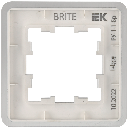 BRITE Рамка 1-местная РУ-1-1-Бр металл алюминий RE AL IEK