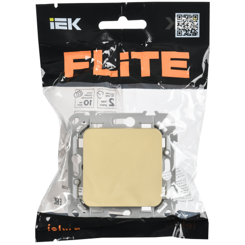 FLITE Выключатель 1-клавишный 10А ВС11-1-0-ФлН навахо IEK