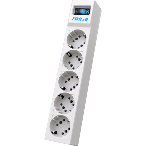 Сетевой фильтр/ Surge protector Pilot SG5 5 outlets (GP), 10A / 2.2kVt, automatic circuit-breaker, 5 m