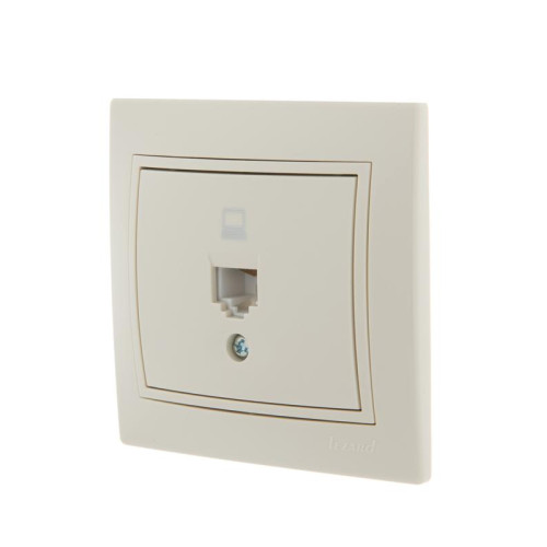 Розетка компьютерная 1-м СП Mira RJ45 крем./крем.. LEZARD 701-0303-139 Розетка компьютерная 1-м СП Mira RJ45 крем./крем.. LEZARD 701-0303-139