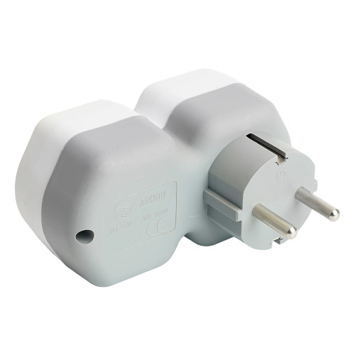 Разветвитель сетевой 2-местный с/з STEKKER ADP16-12-20, 250V,16A, ABS огнеустойчивый пластик, белый/серый Разветвитель сетевой 2-местный с/з STEKKER ADP16-12-20, 250V,16A, ABS огнеустойчивый пластик, белый/серый