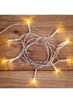 Гирлянда светодиодная универсальная 1.2м 10LED тепл. бел. 0.1Вт IP20 провод ПВХ прозр. элементы питания 2хAA (не в компл.) Neon-Night 303-073