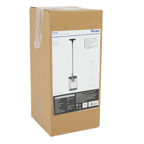 Светильник садово-парковый Feron PL795 на цепочке 100W 220-240V E27, черный Светильник садово-парковый Feron PL795 на цепочке 100W 220-240V E27, черный