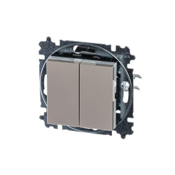 Переключатель 2-кл. СП Levit IP20 кофе макиато/бел. ABB 2CHH595245A6018