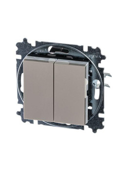 Переключатель 2-кл. СП Levit IP20 кофе макиато/бел. ABB 2CHH595245A6018