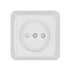 Розетка 2П открытой установки с з/ш IP20 10А, белая 