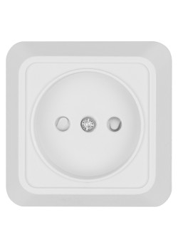 Розетка 2П открытой установки с з/ш IP20 10А, белая 